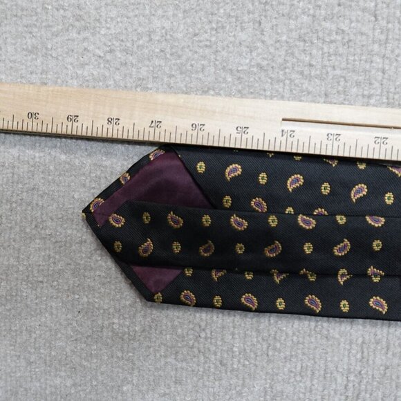 Polo Ralph Lauren Tie Black Macclesfield All Over Paisley Silk Vintage - Picture 4 of 5